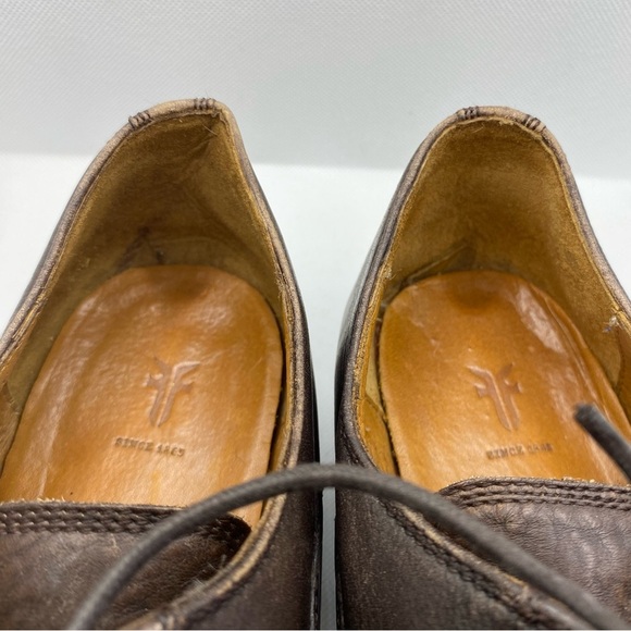 Frye Bowery Bal Cap Toe Lace Up Oxfords Shoes Brown Red 3480533 Dress Leather - Picture 9 of 14